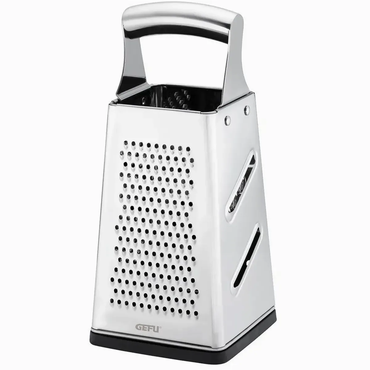 GEFU GRATO Vierkantreibe, 4-in-1-Funktionalität, ergonomischer Griff, Auffangdeckel