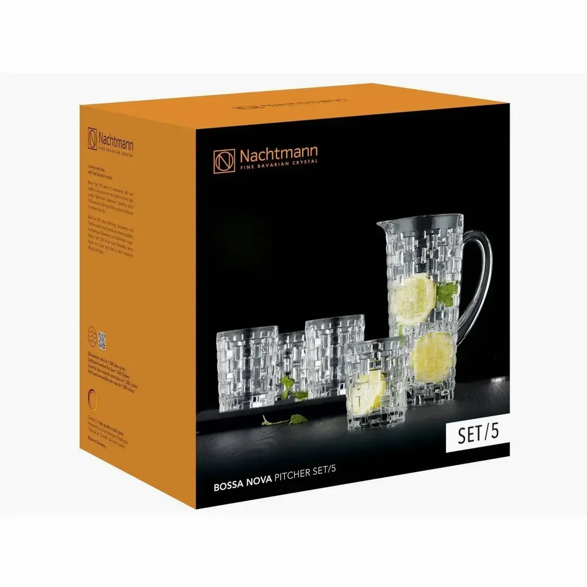 Nachtmann Bossa Nova Krug Set, elegantes Design, langlebiges Kristallglas, spülmaschinenfest
