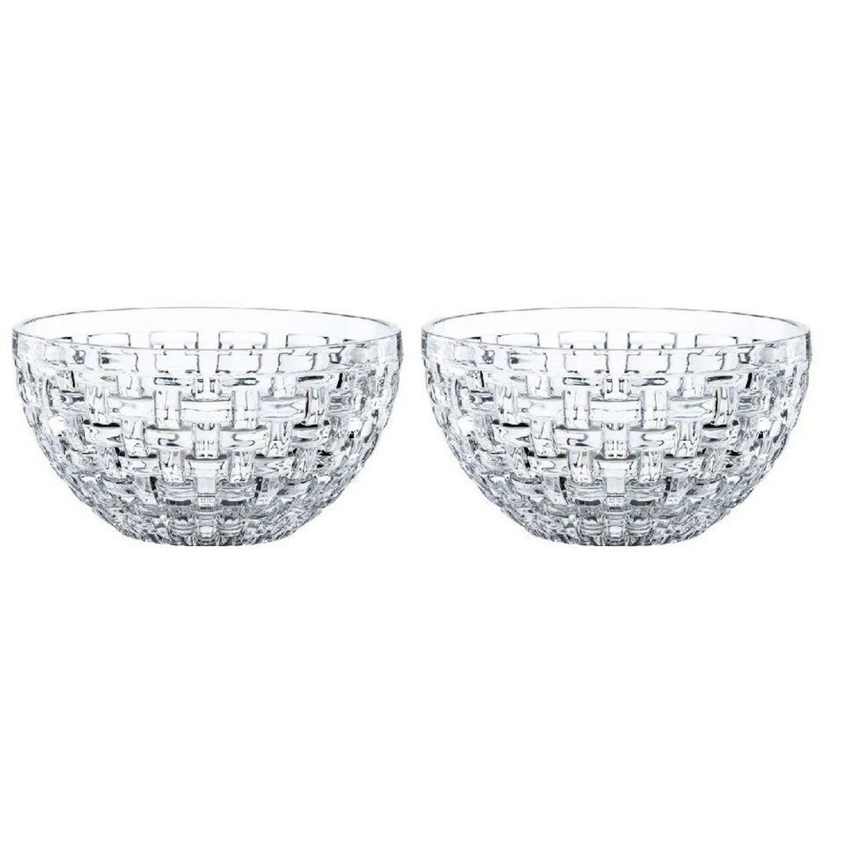 Nachtmann Bossa Nova Schale, Kristallglas, 2er Set mit facettiertem Design