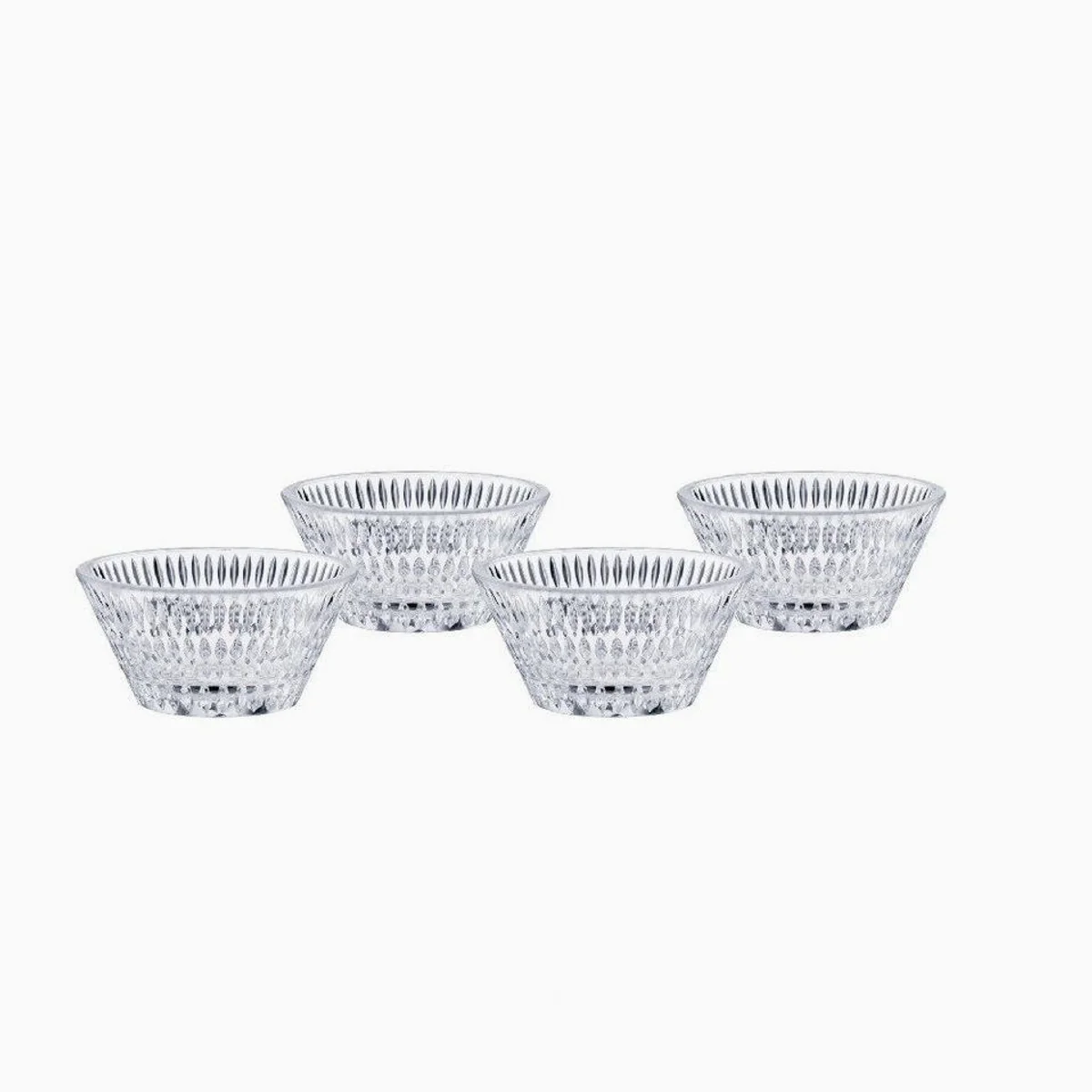 Nachtmann Ethno Müslischale, Kristallglas, 4er Set — elegante Struktur, maschinell gefertigt, spülmaschinengeeignet