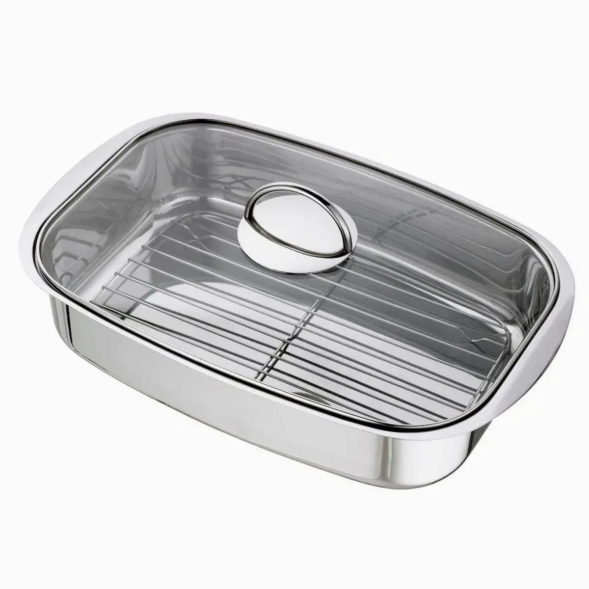 Schulte-Ufer Allzweck-Sicht-Bräter, Edelstahl, bruchsicherer Deckel, energiesparender Kapselboden