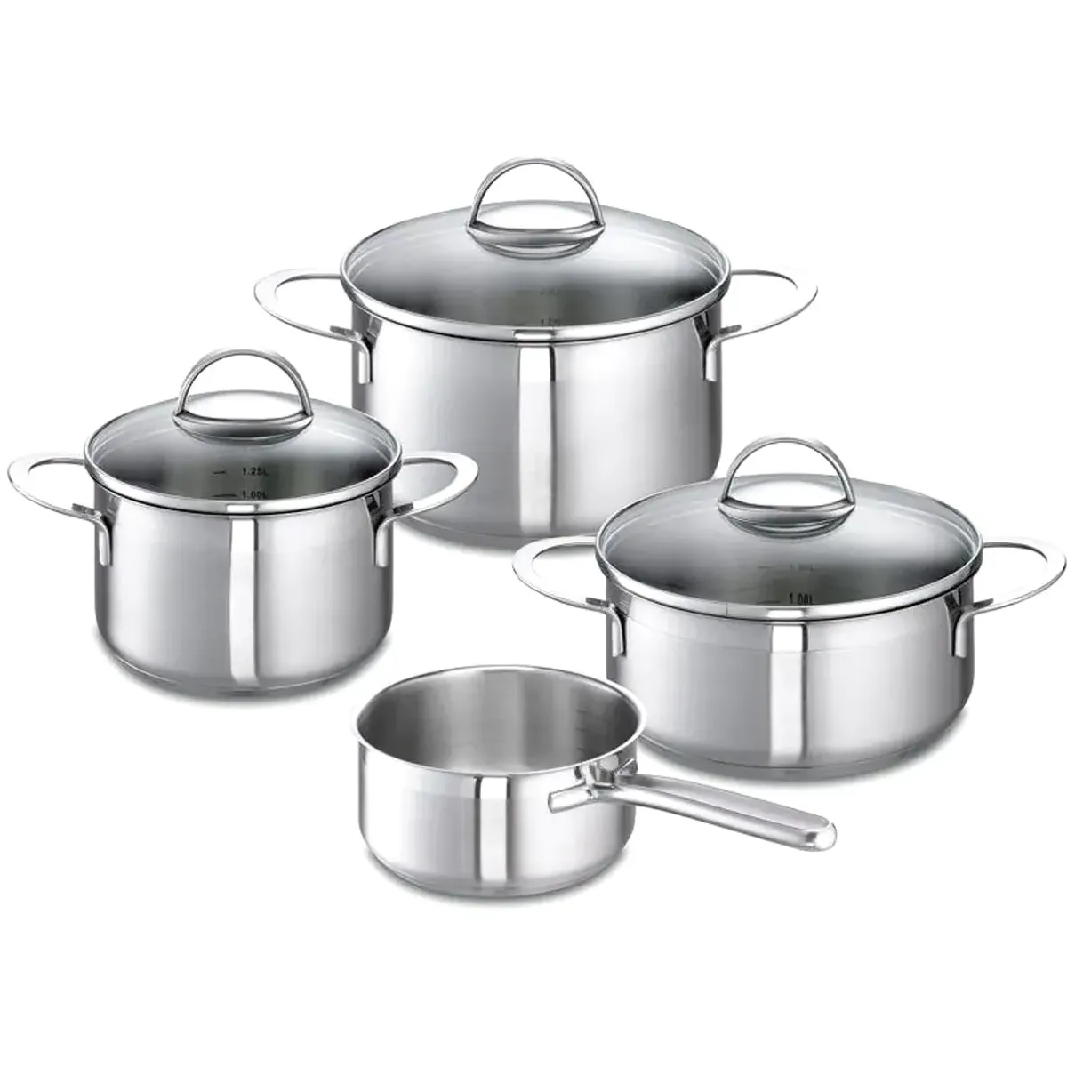 Schulte-Ufer Topf-Set Wave, Edelstahl, Induktion, 4-teilig