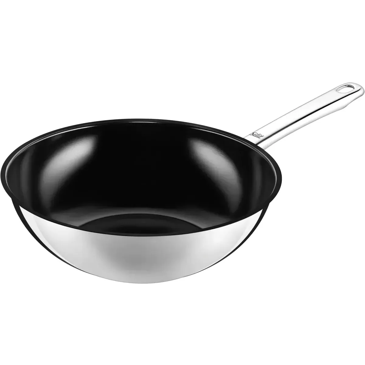 Silit Wok Wuhan, Ø 28 cm, keramische Antihaftbeschichtung, Edelstahl 18/10
